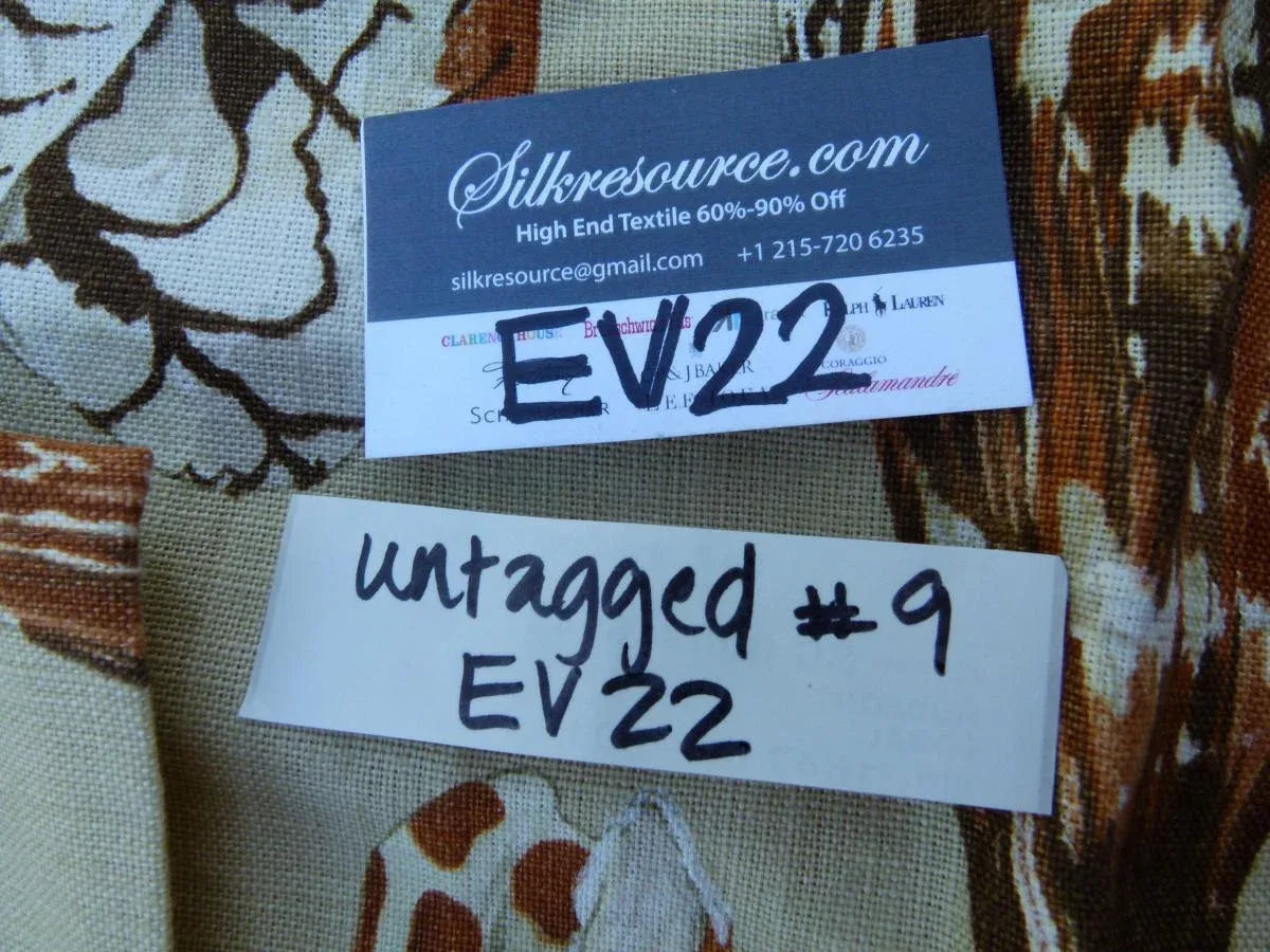 29 Ev22 Scalamandre Special Pieces 1.25yd Coquina Colorful Sea Shells Linen Print Sandy Background MSRP USD 382/Y