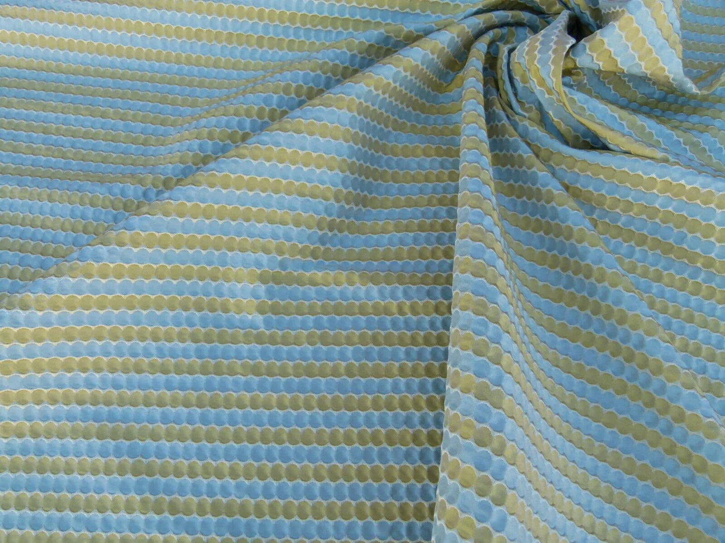 By Yard Scalamandre Oland Blue Chartreuse Fr Old World Weavers Stripe Silk MSRP USD 130/Y