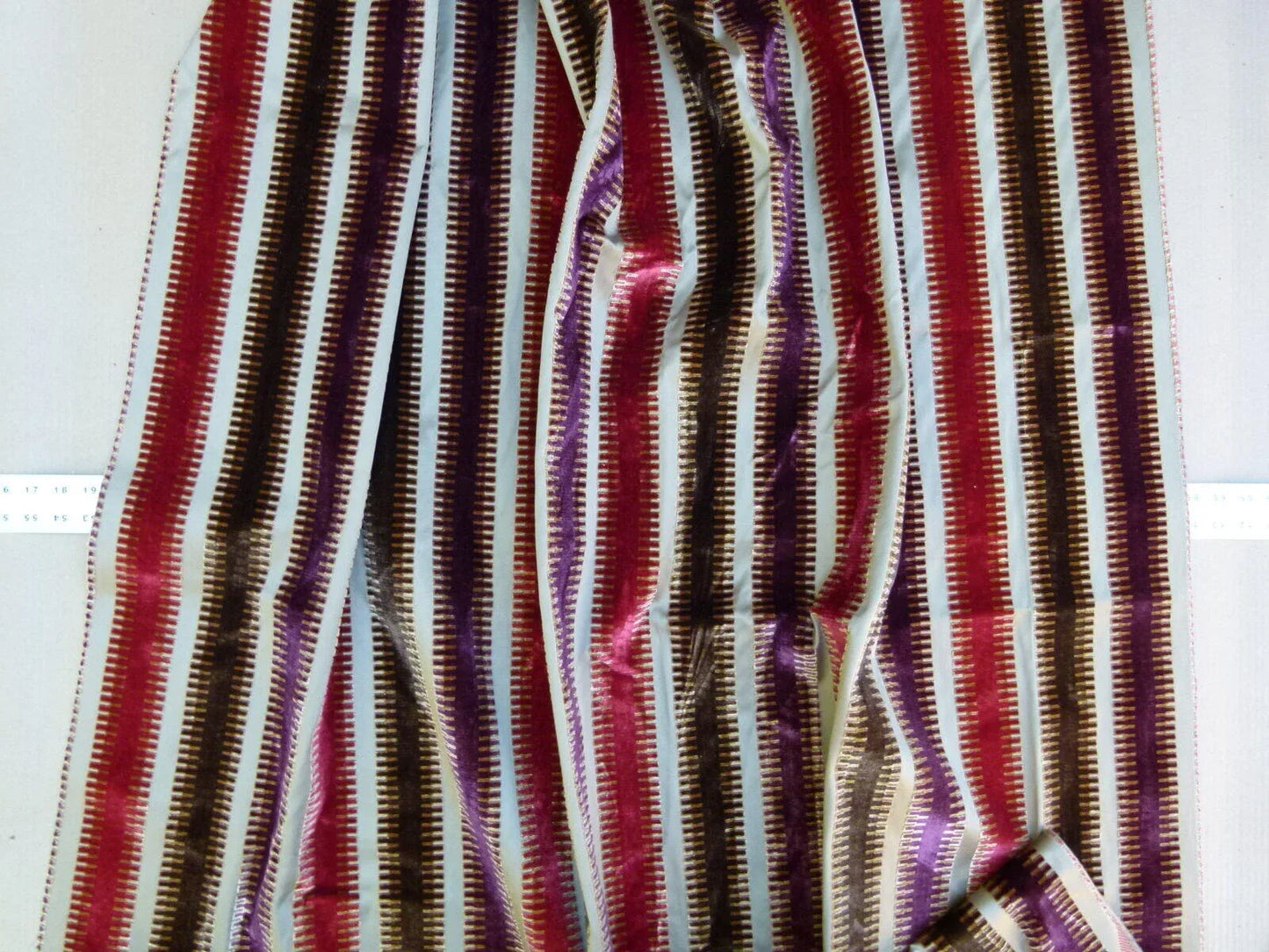 2.4y Scalamandre Colony Indianapolis Silk Velvet Cut Velvet Burnt Raspberry Red Purple Brown Chocolate MSRP USD 830/Y!#2