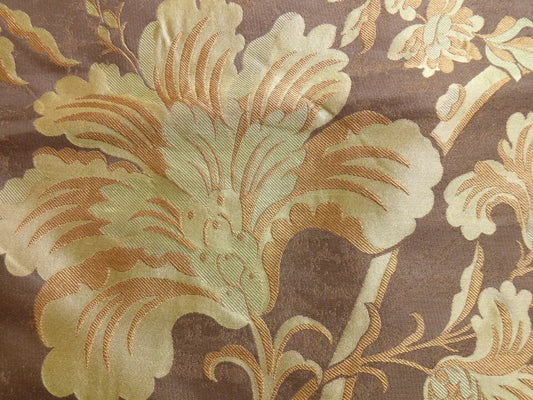 By Yd 100%silk Lampas Mythical Huge Tree Of Life Cocoa Brown Beige MSRP USD 200+/Y 507 Cocoa