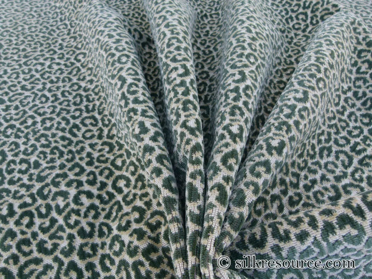 Scalamandre Panthera Velvet Moss Green Panther Leopard Skin Cotton MSRP USD 395/Y