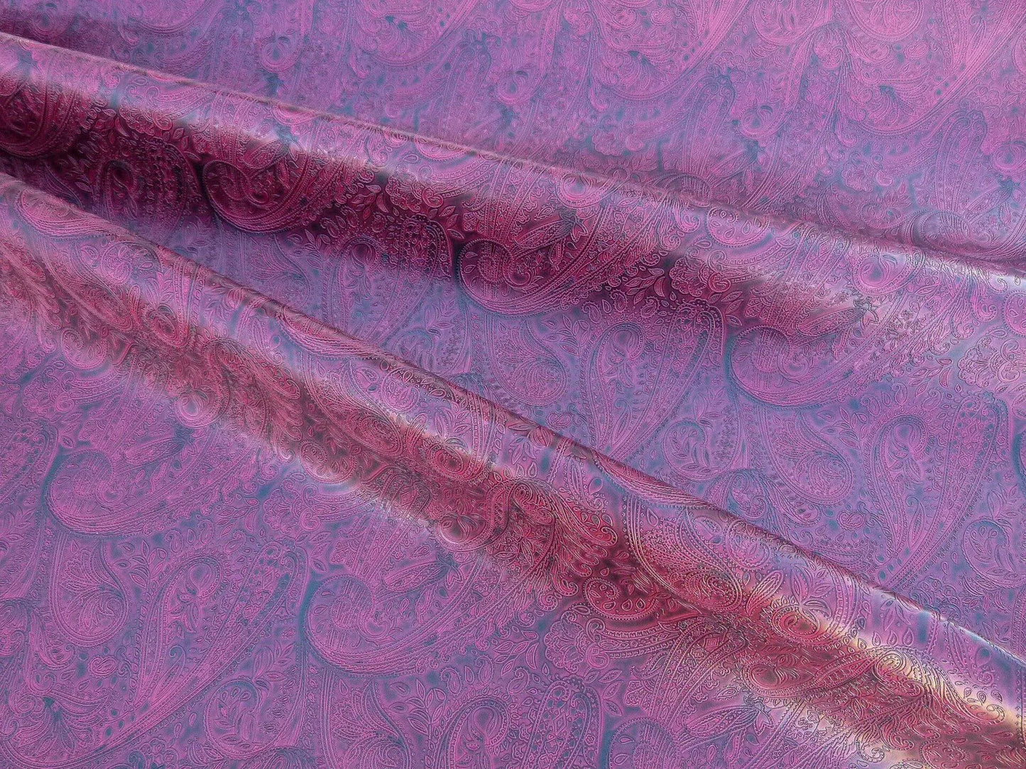 Scalamandre Paisley Black Cherry Faux Leather Red Black MSRP USD 210/y