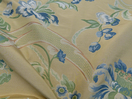 Scalamandre La Fiorentina Blue / Antique Yellow Lampases By Old World Weavers MSRP USD 456