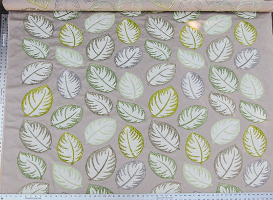 Scalamandre Palmer Green Applique And Embroidery Leaves Pattern Blue by Hinson MSRP USD 367/y