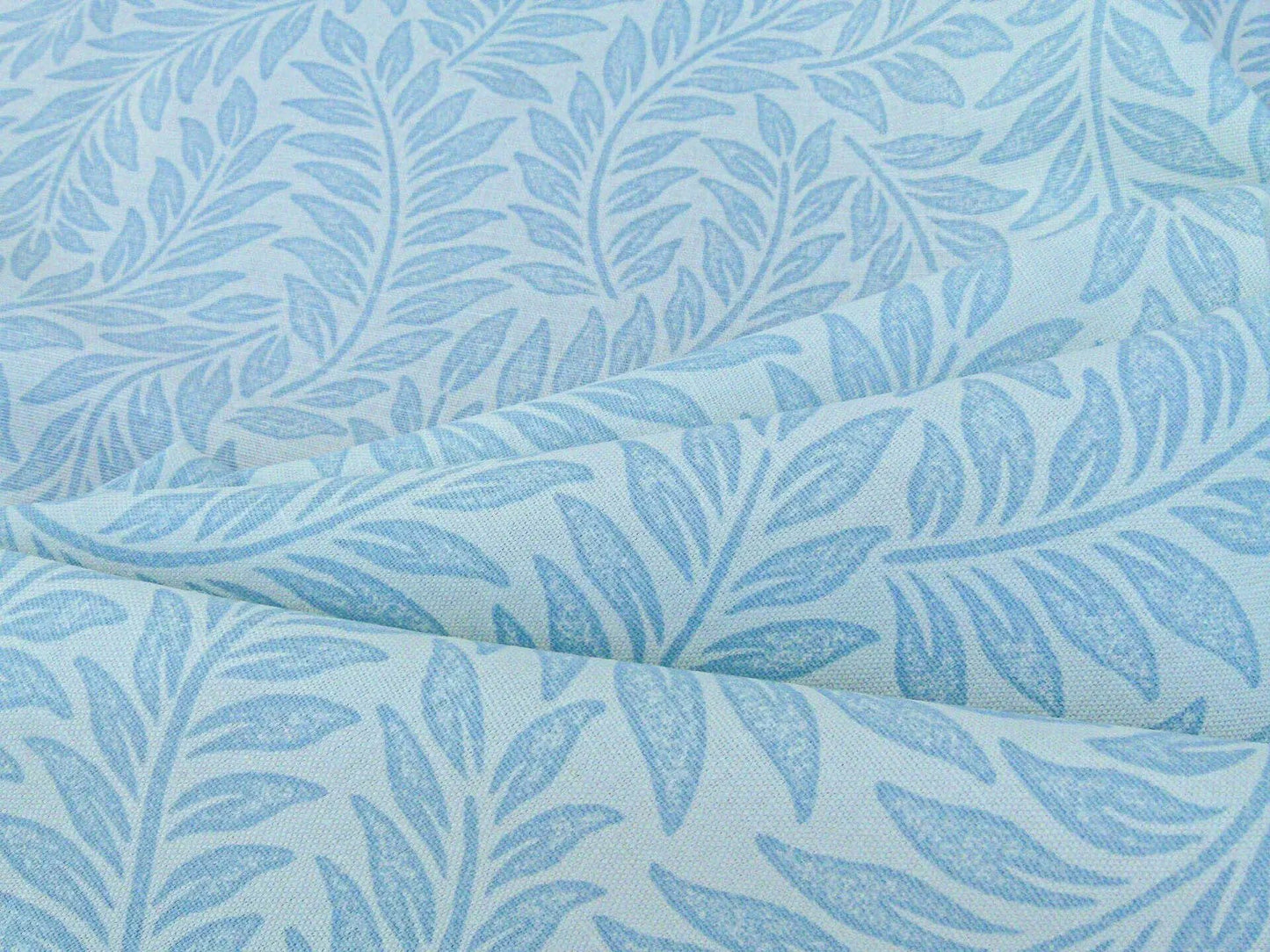 Scalamandre Patrick Blue On White Botanical Foliage Cotton Linen Made in US MSRP USD 124
