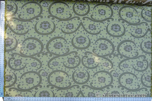 Scalamandre Suleyman Iznik Turkish Celery Green Yellow Silk Lampas MSRP USD 400/yard