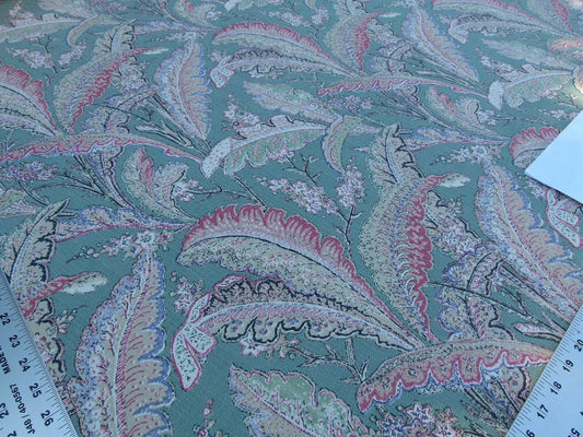 Scalamandre Palmette Green Hand Screen Printed MSRP USD 250