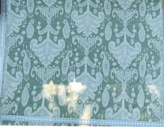 Scalamandre Monroe Ikat Texture Green Pale Blue Soft Upholstery With An Ikat Pattern MSRP USD 150