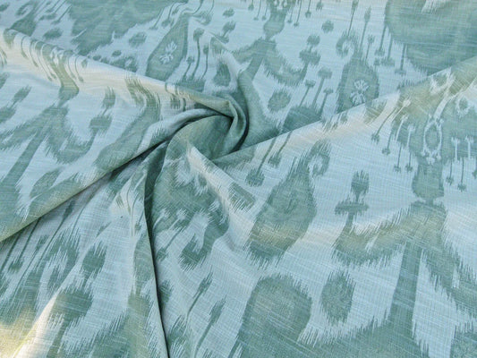 Scalamandre Monroe Ikat - Green Pale Blue