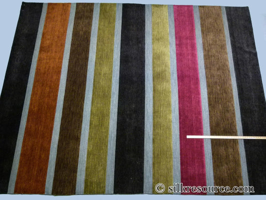 Stark Cranbook Mocha 7'11" X 10' 1" Colorful Stripe Red Beige Mustard Modern Wool Rug MSRP USD 1690