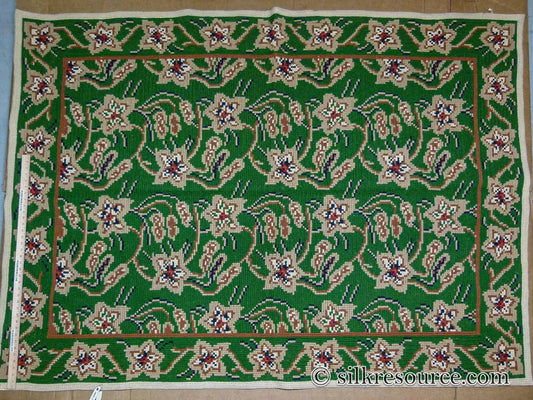 Stark Hongseong Dim Grey 5x6' Korean Asian Flora Forsythia Emerald Green Beige Red MSRP USD 1500