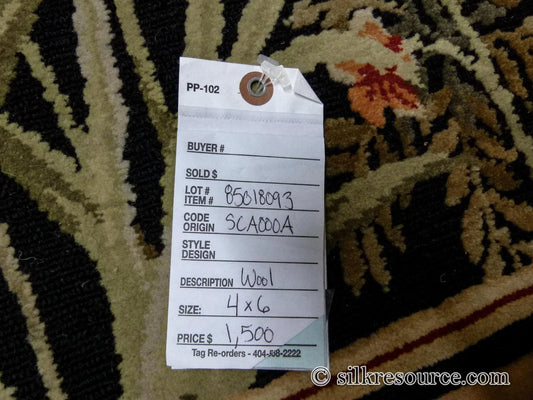 Stark Ialoveni Black 4'x6' Botanical Dutch Garden Nature Tulips Yarrow Dragonfly Pink Red Green MSRP USD 1200