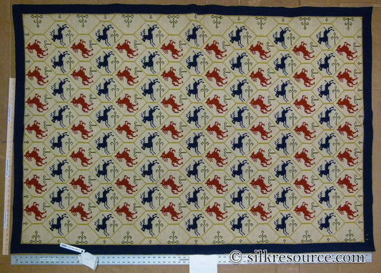 Stark Hopewell Bisque 4.3" X 6' 100% Wool Horses Equestrian Navy Red Mustard Cream MSRP USD 1500