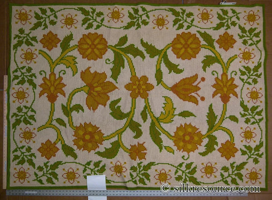Stark Hoffman Estates Goldenrod 5'x6'6" Orange Gold Green Tulips Sunflowers Vines Foliage MSRP USD 1250