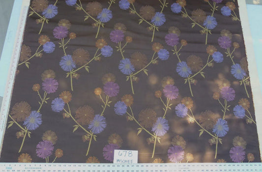 Mischief Mod Branch Tree Silk Lampas Satin - Deep Brown