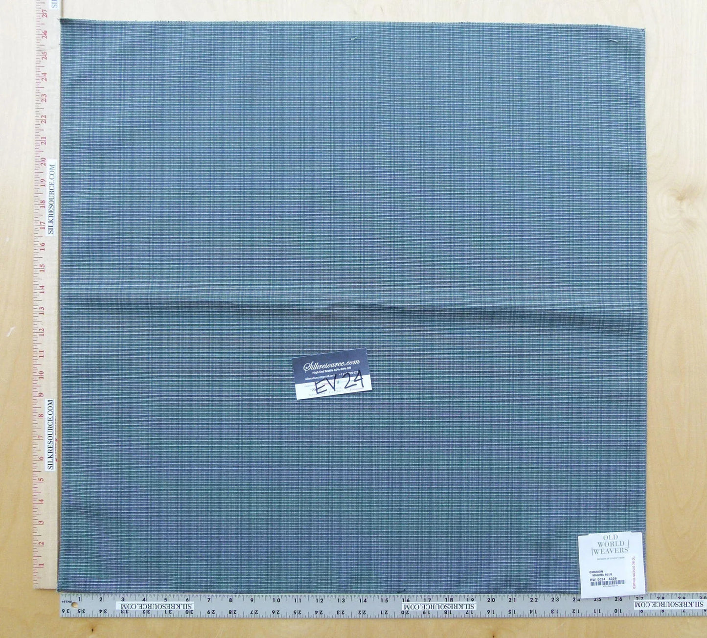 23 EV24 27"x27" Square Scalamandre Texture Plain Denim Blue Stripe