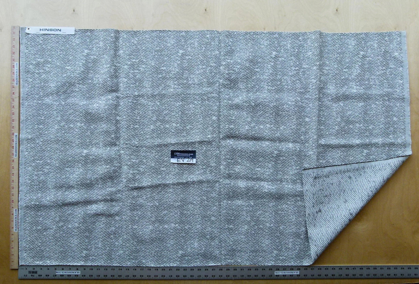 35 EV24 1 yard x1.6 yard Scalamandre NEVINS Taupe Gray Chevron Herringbone