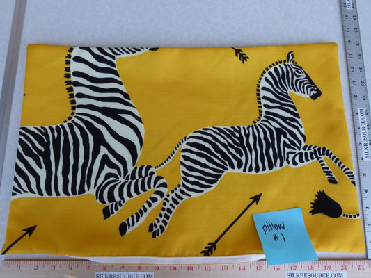 Pillow Case only Scalamandre Zebra Outdoor Lumbar Yellow Black 22"x14" MSRP USD 259 (#1)
