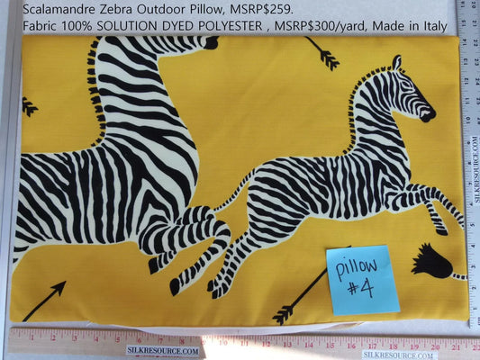 Pillow Case only Scalamandre Zebra Outdoor Lumbar Yellow Black 22x14" MSRP USD 259 (#4)