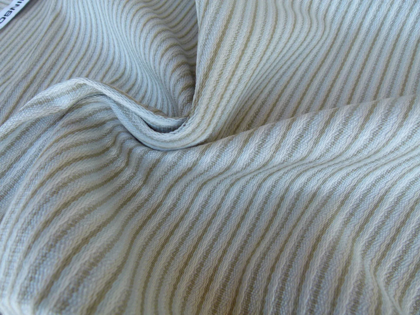 12 EV27 1.5yd x 56"wide Scalamandre HEARST BEIGE drylon acrylic Stripe MSRP USD196