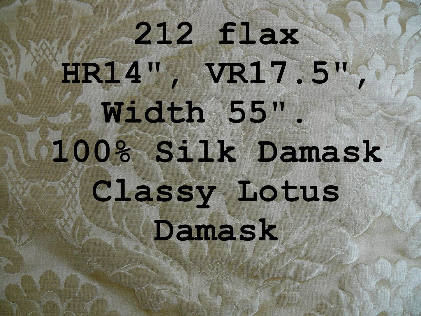 100% Silk Damask Veranda Classic Renaissance Lotus Flax Ivory Cream White By Yard