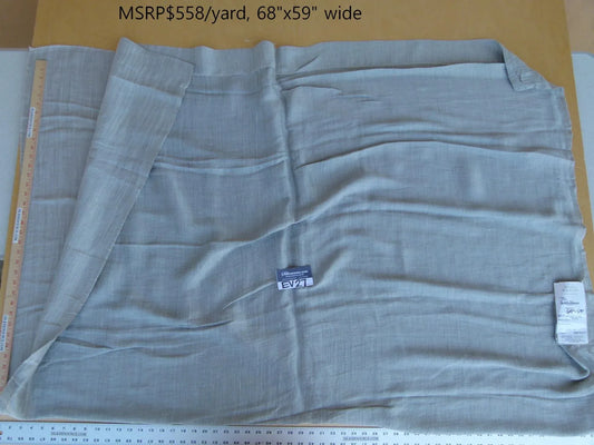 15 EV27 1.9yd x 59" Wide Scalamandre Faces Sheer Cream Plain Solid Texture MSRP USD 558