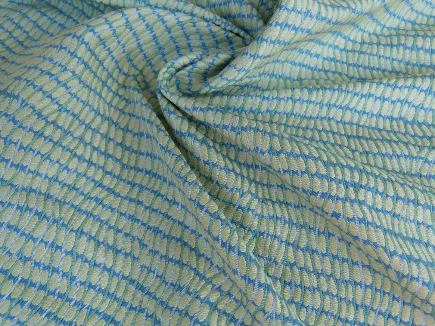 32 EV27 33" X 54″ Wide Scalamandre River Stones Lemon Small Jacquard Yellow Dots Circle MSRP USD 222