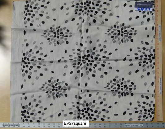 Scalamandre Hingson by Donghia Firefly Charcoal, White and Black Embroidery - Square 26"x26"