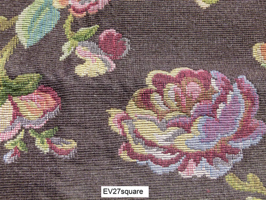 Scalamandre Old World Weavers Gobelin Louvre Brown Cotton Botanical Foliage - Square 27"x36"
