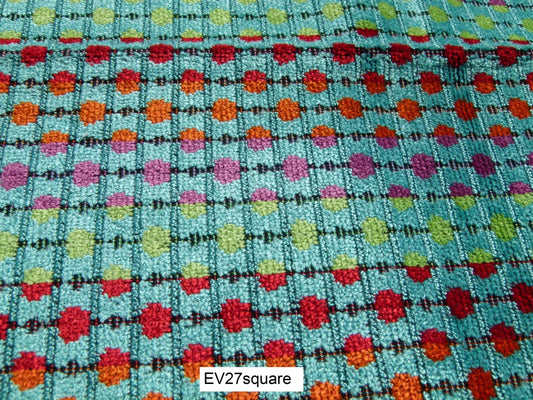 Scalamandre Alhambra Arik Blue/Multi Stripe Small Scale Texture - Square 26"x26"