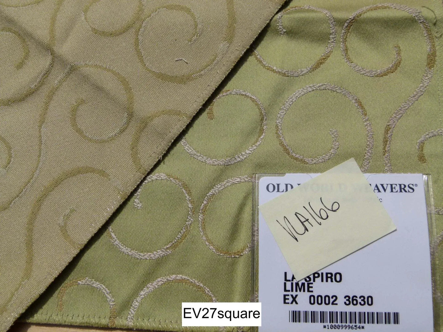 Scalamandre Old World Weavers La Spiro Lime Contemporary Olive Green - Square 26"x26"