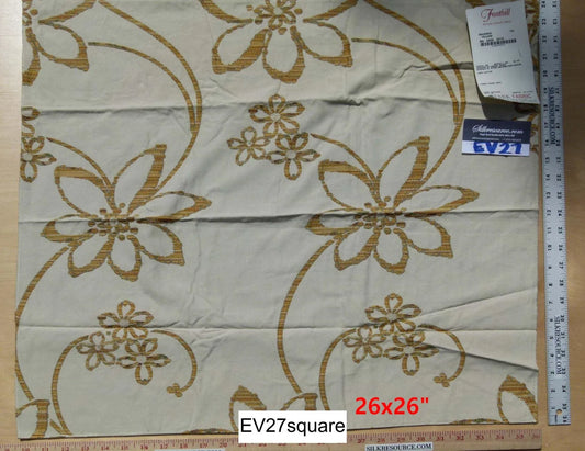 Scalamandre Fonthill Majorca Yellow White Cotton Floral Botanical - 26"x35" Square