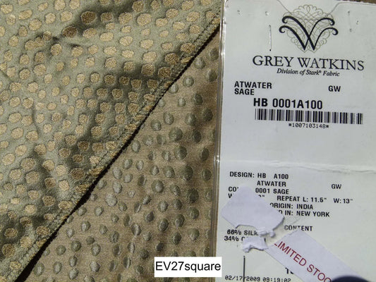 Scalamandre Grey Watkins Atwater Sage Abstract Dot Circle Green - Square 26"x26"