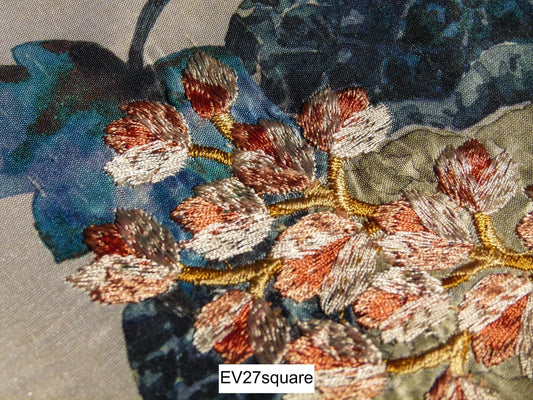 Square Scalamandre Old World Weavers Villa Balbianello Orange, Rouge, Teal, Brown - Square 26"x26"