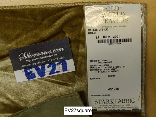 Scalamandre Old World Weavers Velluto Silk Gold - Square