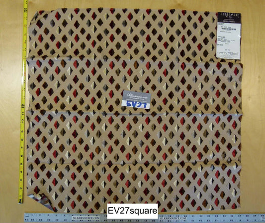 Scalamandre LELIEVRE Paris Calisson Caramel Cut Velvet Diamond Brown - Square