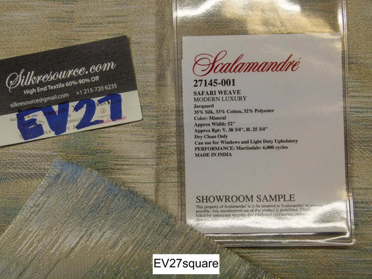 Scalamandre Safari Weave Mineral Animal Skin Jacquard Blue - Square