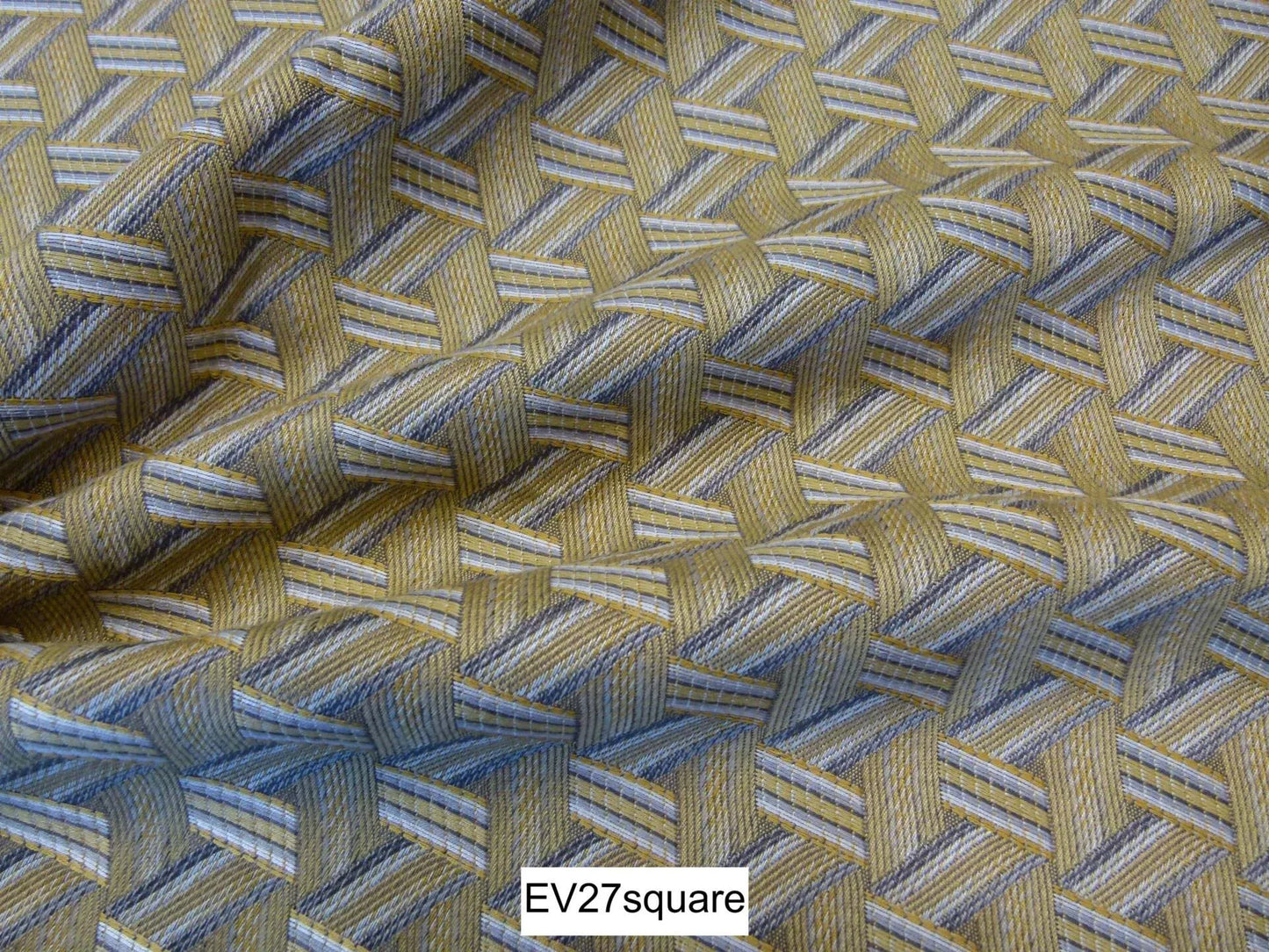 Scalamandre Lelievre TRIBU M1 PAILLE Yellow Polyester Geometric Graphic - Square, 1 Yard x 28 Inches Wide