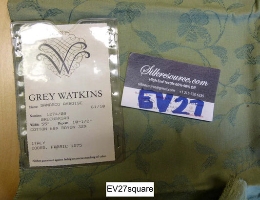 Scalamandre Damasco Amboise Greenbriar Botanical Foliage - Square 35" x 27"