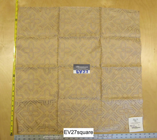 Scalamandre Grey Watkins Charing Cross Peach Gold Silk Lampas - Square