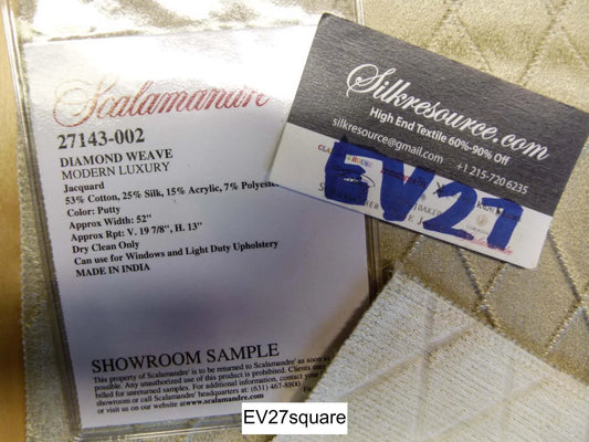 Scalamandre Diamond Weave Modern Luxury Putty Jacquard - Square