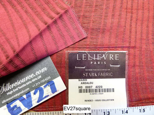 Scalamandre Lelievre Washi Andalou Red Cotton Stripe - Square