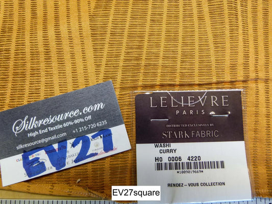 Scalamandre Lelievre Washi Curry Yellow Cotton Stripe - Square