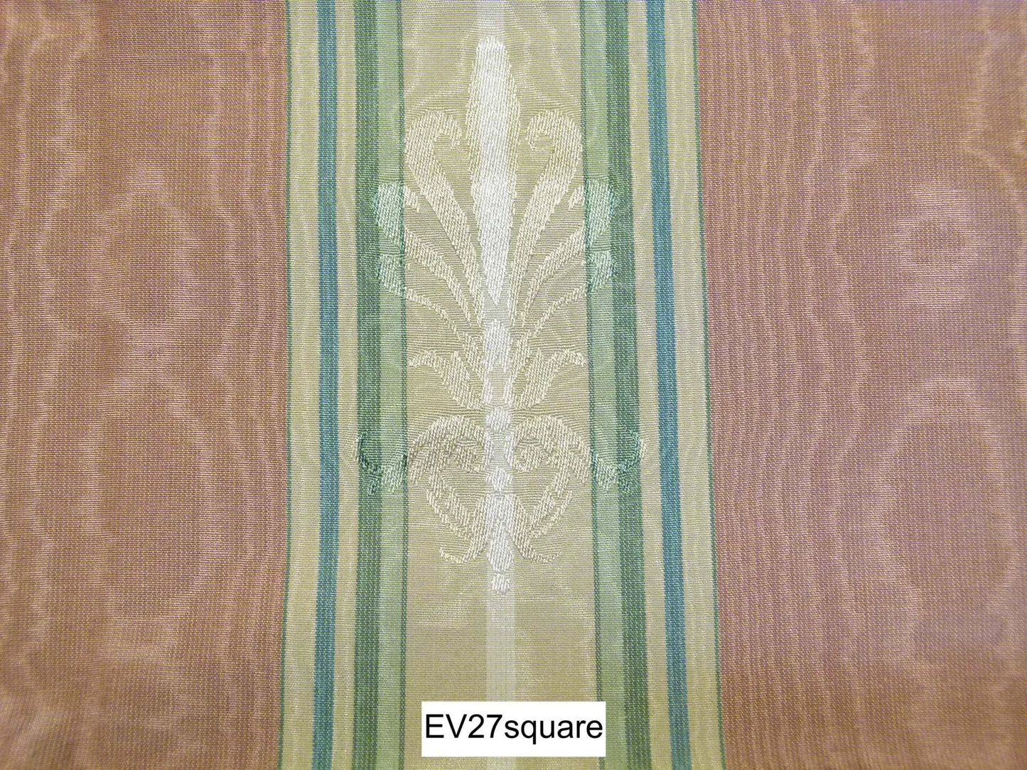 Scalamandre Grey Watkins Victoire Bois De Rose Moire Stripe - Square 17" x 27"