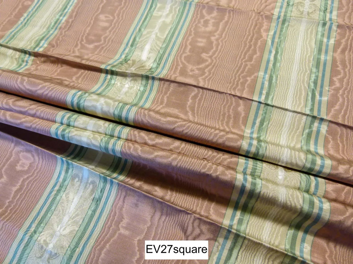 Scalamandre Grey Watkins Victoire Bois De Rose Moire Stripe - Square 34" x 27"