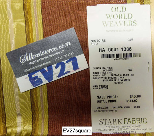 Scalamandre Grey Watkins Victoire Bois De Rose Moire Stripe - Square 18" x 27"