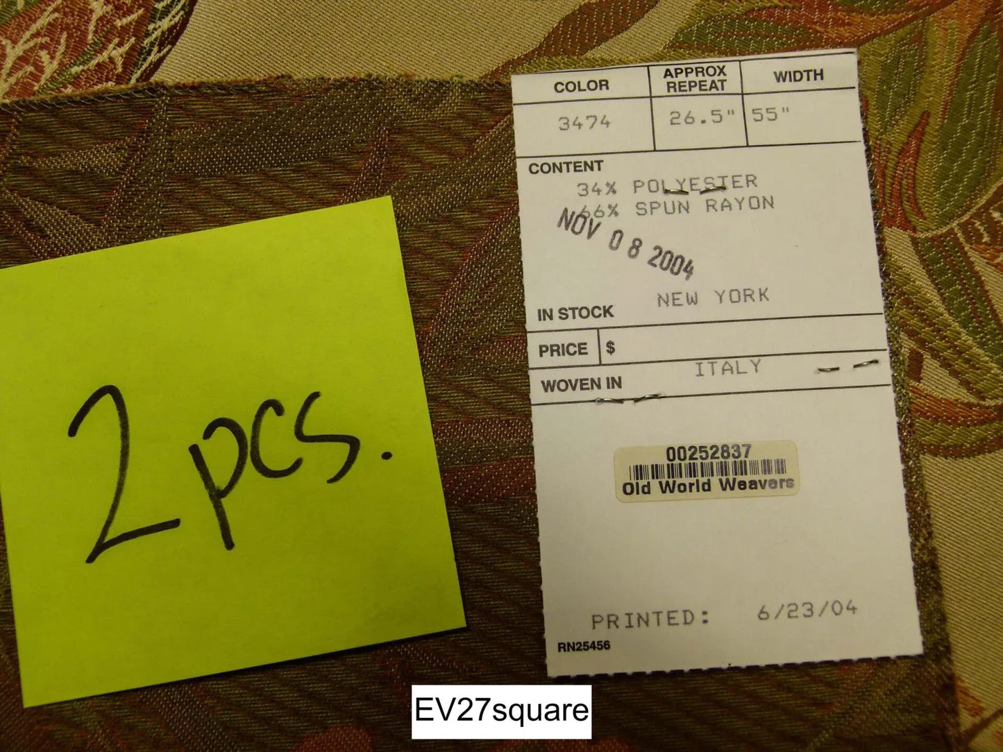 Scalamandre Old World Weavers Foliage Autumn Gold - Square 36 inches x 27 inches