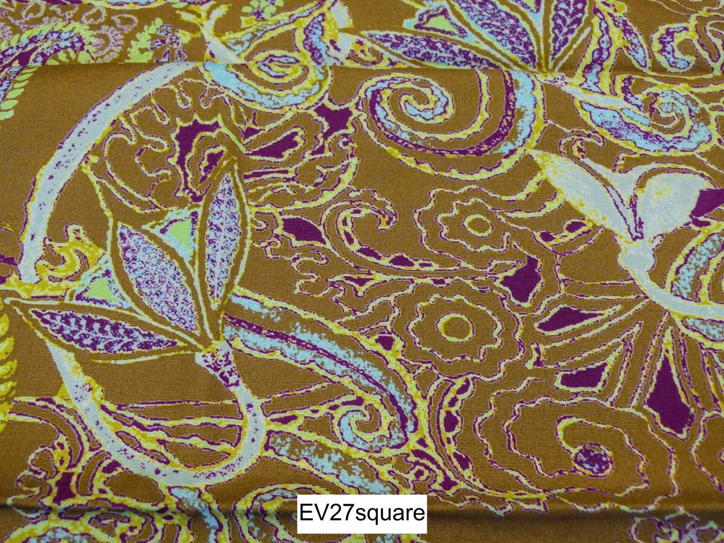 Scalamandre Old World Weavers 26"x27" Albus Mordore Cotton Paisley Yellow Gold Red - Square