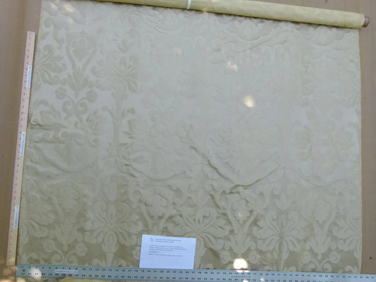 Silk Satin Simply Greek Ogee Damask Renaissance Cream - White Ivory