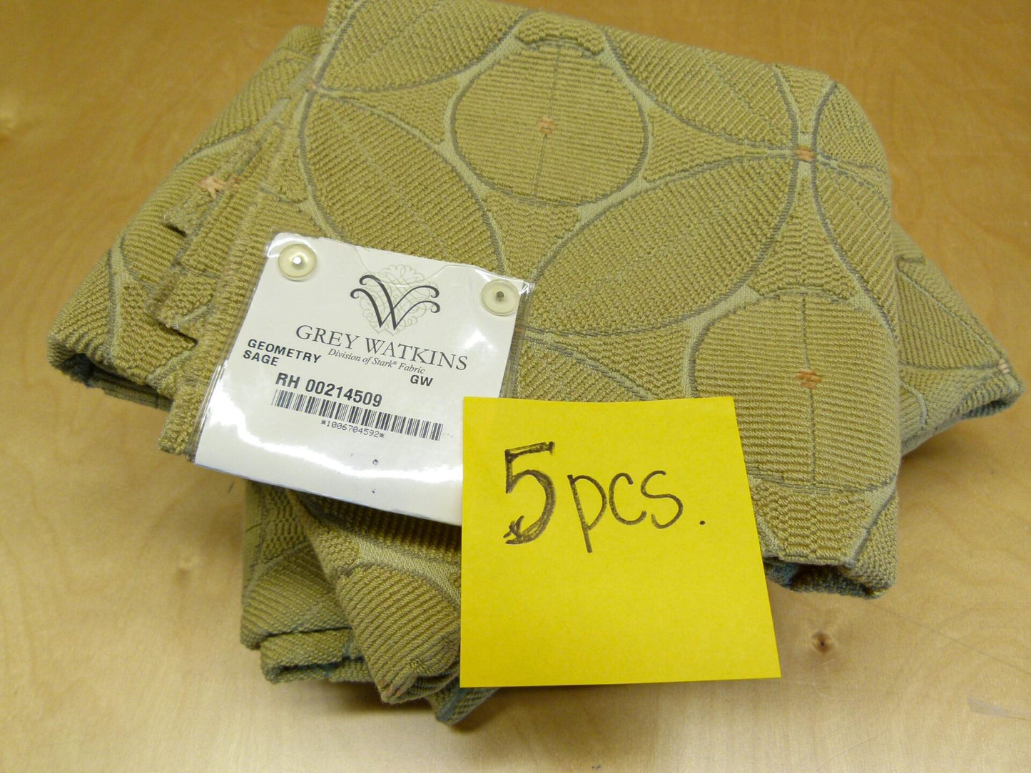 6 EV29 Scalamandre Grey Watkins Geometry Sage Epingle Green Dot Circle Geometric 5 Pieces 26"x27" MSRP USD370/y